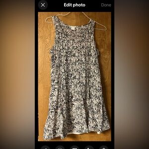 Club Monaco Pink Black White Print Silk Dress Pockets Size 4 Lined Summer Straps